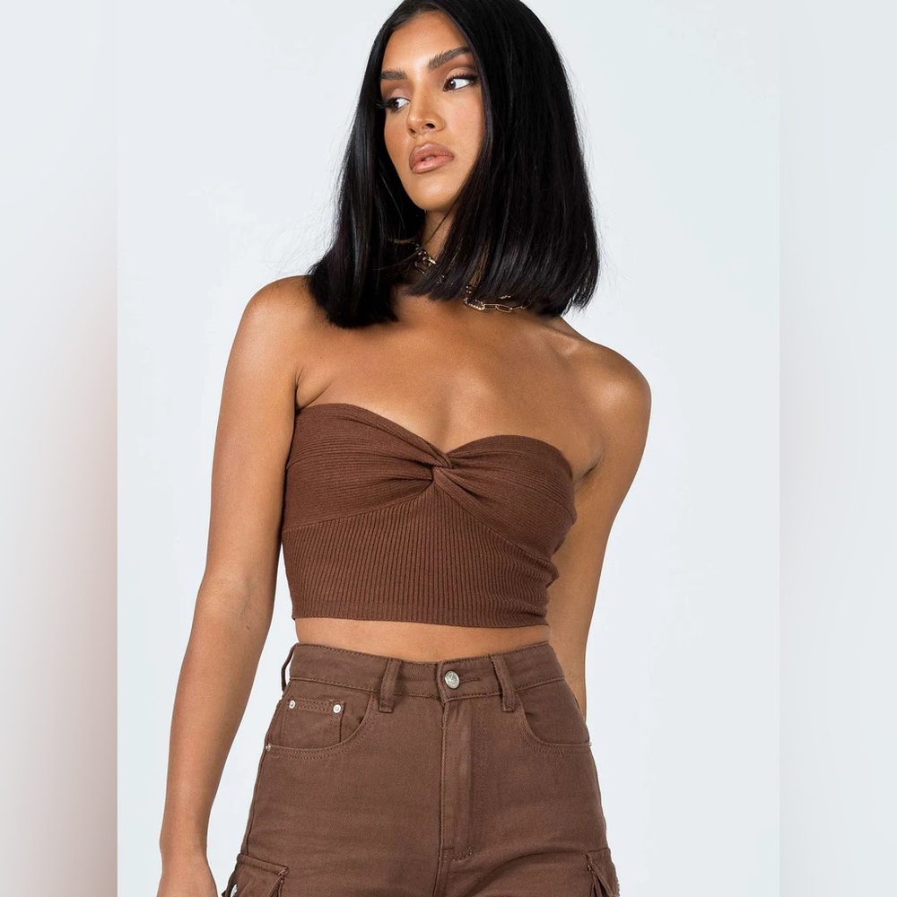 Princess Polly Kallista Top Brown XS/S